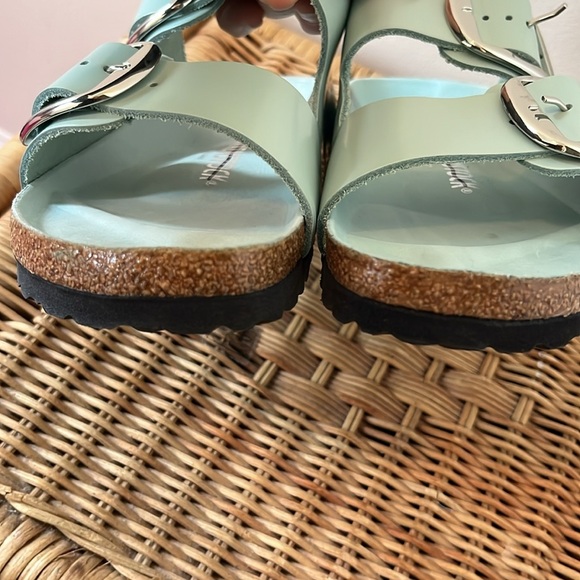 Birkenstock Arizona Big Buckle Natural Leather Patent Size 6 NEW - Picture 9 of 11